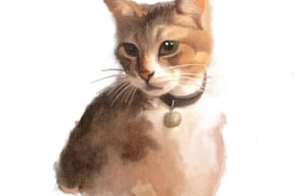 draw your pets in a watercolor illustration