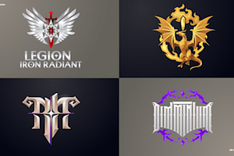 make fantasy medieval monogram or badge logo for game and book cover