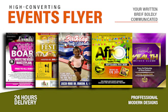 create quality flyer design, event flyer, social media design quickly
