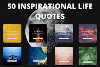give 50 inspirational life quotes with logo and instagram name in under 24 hrs