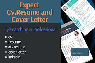 professional ats resume ,cv ,cover letter, linkedin