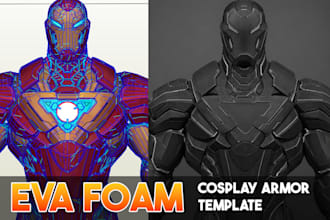 design anime cosplay 3d model templates for eva foam armor