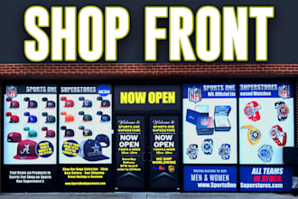 design creative shop front or storefront window graphics