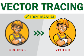 do vector tracing logo, recreate, vectorize, convert to vector