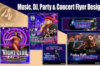 design club event party, christmas and dj night party flyer
