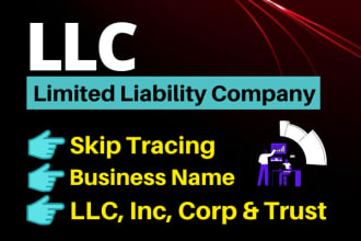 do skip tracing for llc, trust and business names