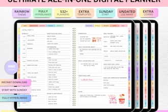 create digital planner, journal, digital products for etsy
