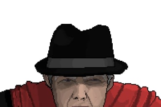 do pixel art portrait of real person or fictional character