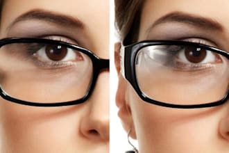 remove glare or reflections from glasses