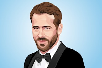 draw realistic cartoon portrait vector from your photos