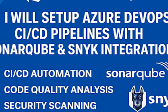 setup azure devops ci cd pipelines with sonarqube and snyk integration