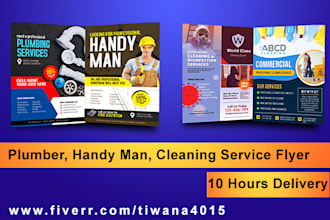 design custom plumber, handyman and  cleaning service flyer