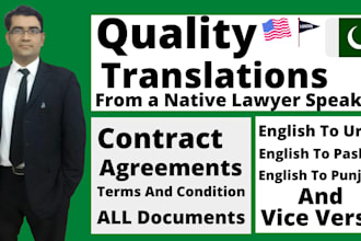 translate or draft any urdu or english bussiness or legal document or contract