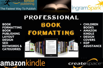 format and publish books for amazon KDP or kindle direct publishing