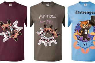 do amazing cartoon  graphic tshirts designs