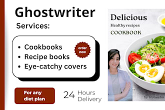 write, design cookbook recipe book, ebook, meal planners