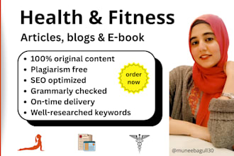 write, SEO health, fitness, and medical blog articles