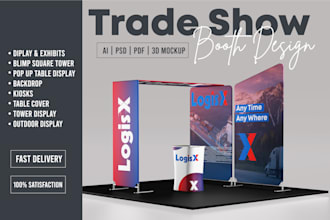 design trade show booth and backdrop very quickly