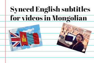 translate and transcribe mongolian into english srt videos