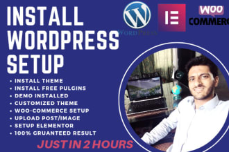 install wordpress, setup theme demo, make any customizations