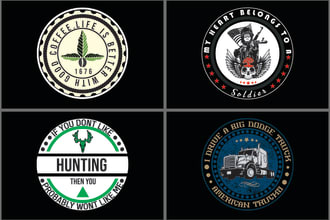 do retro vintage, badge, logo style t shirt  design