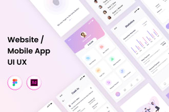 do mobile app ui ux design and website ui ux design on figma