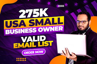 provide 275k USA small business owner valid prospect email list