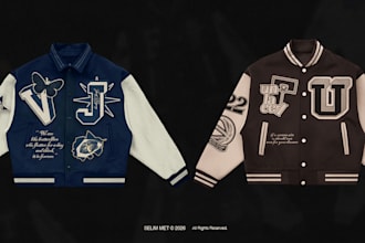 design college varsity jacket for streetwear clothing brand