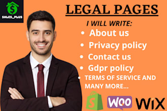 write privacy policy, tos, about us, disclaimer for shopify