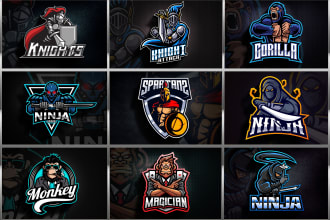 esport mascot logo, spartan, knight, monkey, ninja, gorilla