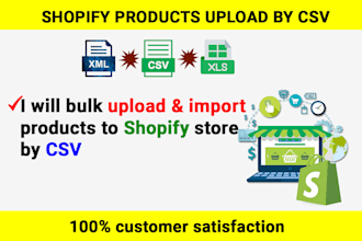 bulk upload and import products to shopify store by CSV file