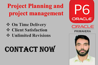 create project schedule and management, gantt chart, wbs, resources in primavera
