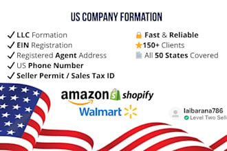 form your US llc and ein for amazon shopify and non US