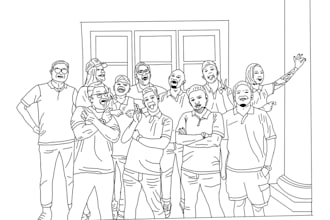 draw an outline line art ilustration of your picture