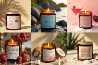 do elegant candle label, product label and packaging design