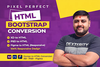 xd to HTML, PSD to HTML, figma to HTML responsive