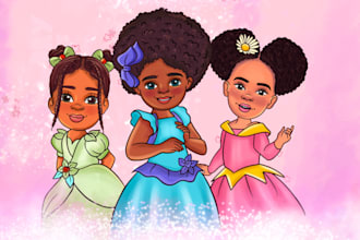 draw colorfull african american story books and coloring illustrations