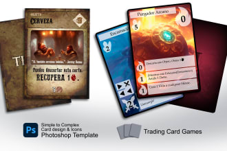 make a boardgame card template, ccg and tcg card design