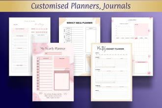 design custom planner, journal, calendar, tracker