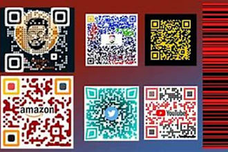 design qr code, sticker card with call to action text