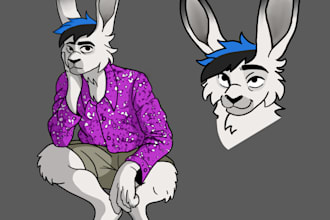 draw you a furry fursona character reference sheet