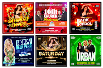 design eye catching flyer, party, dj, club, event flyer, movie poster in 6 hrs