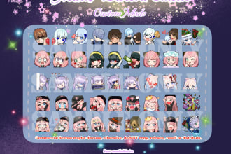 make custom anime emotes or sub badges or sticker for you