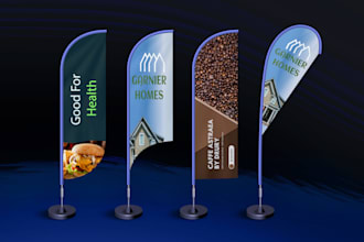 do a retractable vertical roll up banner or feather flag or teardrop design