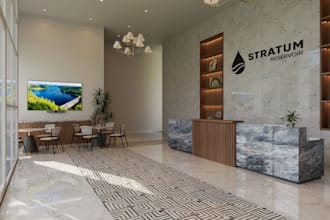 design office interior with realistic 3d renderings and layouts