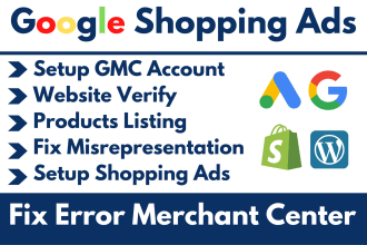 setup google shopping ads and fix merchant center suspension