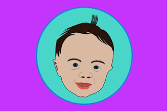 create a cartoon headshot logo