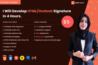 create clickable HTML email signature