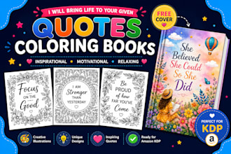 design motivational inspirational quotes adult coloring activity book for kdp