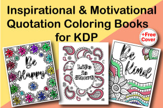 design motivational inspirational quotes adult coloring activity book for kdp